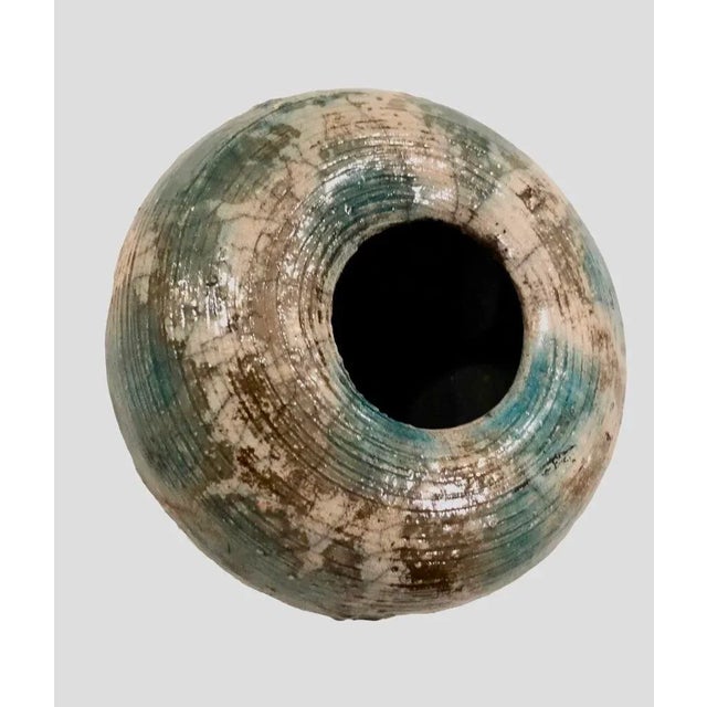 Mid-Century Modern Vintage 1980’s Studio Pottery Vessel Glazed Vase Drip Pot For Sale - Image 3 of 12