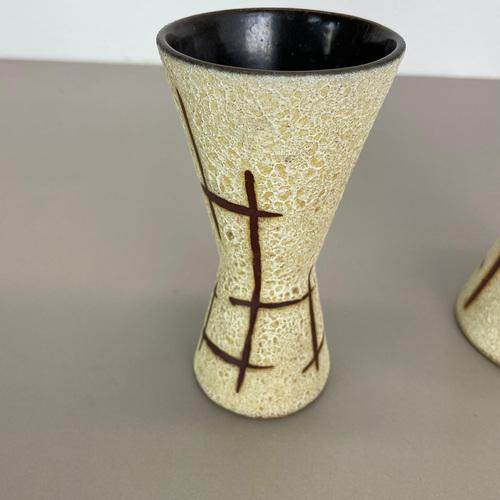 WGP Bamboo Ceramic Fat Lava Vases attributed to Scheurich, Germany, 1970s, Set of 2 For Sale - Image 17 of 18
