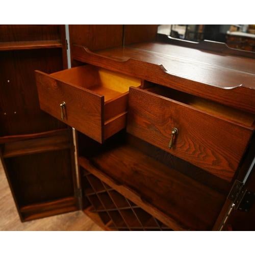 Campaign Leather Drinks Cabinet with Mirror For Sale - Image 9 of 13