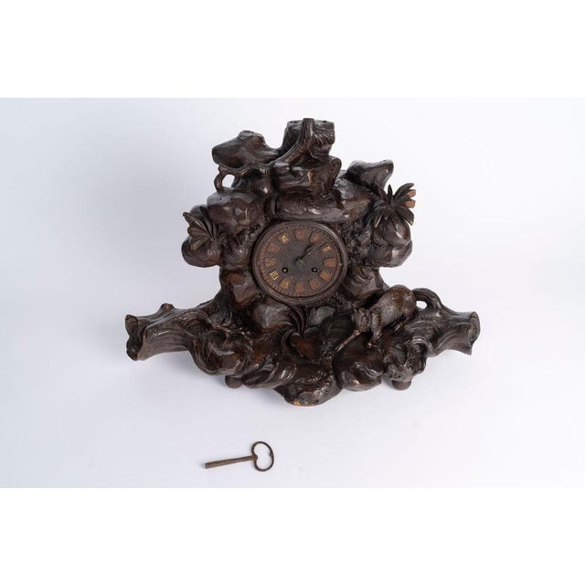 Mantel clock, carved wooden clock, 19th-century black forest craftsmanship. Clock, 19th-century mantel clock, napoleon iii...