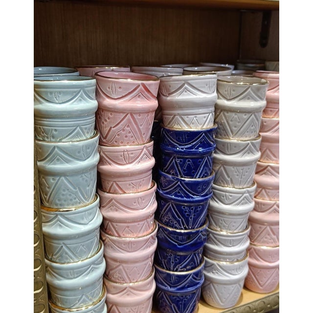 Blue Moroccan Brusseline Coffee Cups- Set of 4 For Sale - Image 4 of 4