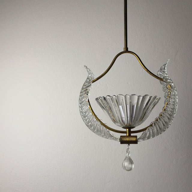 Vintage Murano Chandelier by Barovier & Toso, Italy, 1930s For Sale - Image 12 of 18