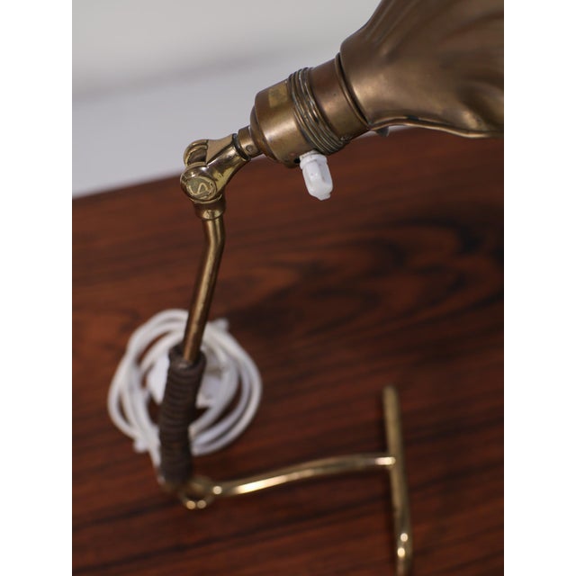 Art Deco Brass Shell Table Lamp, France, 1920s For Sale - Image 6 of 8