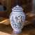 White Large Covered Vase in Handcrafted Moustiers Earthenware, 1950 For Sale - Image 8 of 8