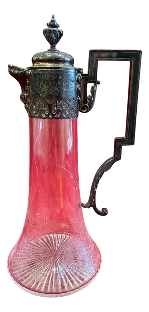 Large Crystal Carafe in Silver