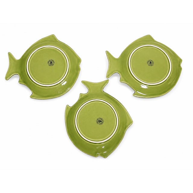 Bring the beauty of the sea to your table with this **Set of 3 Vintage Bordallo Pinheiro Green Fish Plates**, expertly...