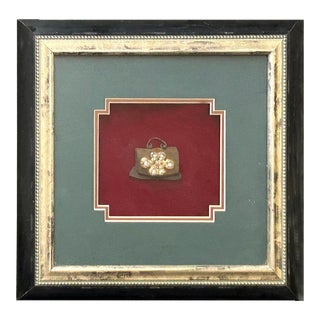 Vintage Oriental Flint Pouch Infinite Knot Display With Frame Wall Art For Sale