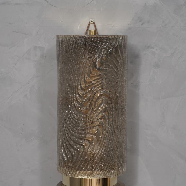Mid-Century Modern Murano Art Glass and Brass Wall Light, 2000 For Sale - Image 3 of 8