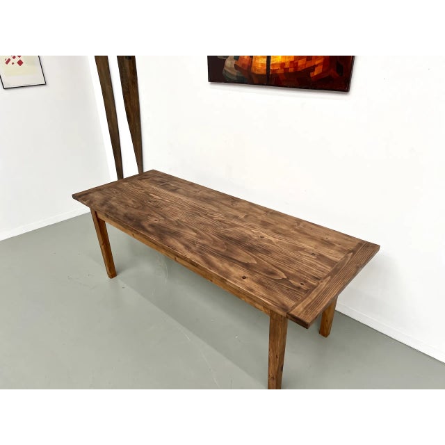 Wood Large Pine Table, 1970s For Sale - Image 7 of 18