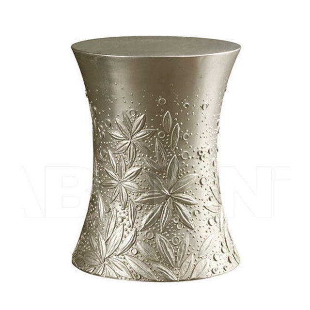Baker Furniture Round Silver Leaf Petal Side Drum Drink Table by Thomas Pheasant For Sale - Image 9 of 9