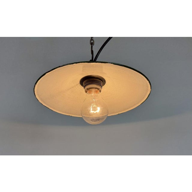 Industrial Green Enamel Light, 1950s For Sale - Image 10 of 17