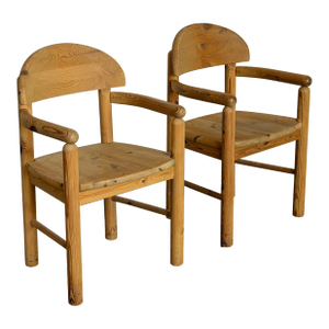 Vintage 1970s Rainer Daumiller Solid Pine Accent Chairs