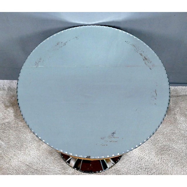 Wood Small Mirrored Glass & Walnut Side Table, 1940s For Sale - Image 7 of 15