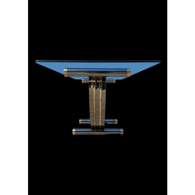 Chrome & Brass U-Shaped Dining Table Manner of Romeo Rega Italy For Sale - Image 13 of 13