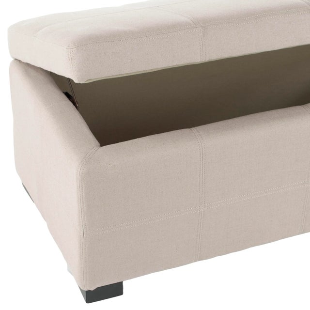 Modern Storage Bench Large, Taupe & Black For Sale - Image 3 of 6