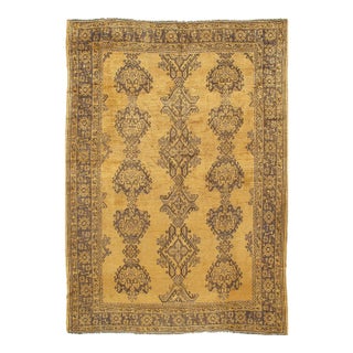 Antique Brown Turkish Oushak Area Rug , 9ft 4in X 11ft For Sale