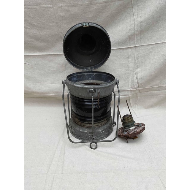 Ships Lantern With Ruby Red Lens For Sale - Image 11 of 11