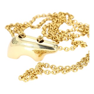 Designer 18k Yellow Gold Bear Pendant & Chain From "The Golden Bear" in Colorado For Sale