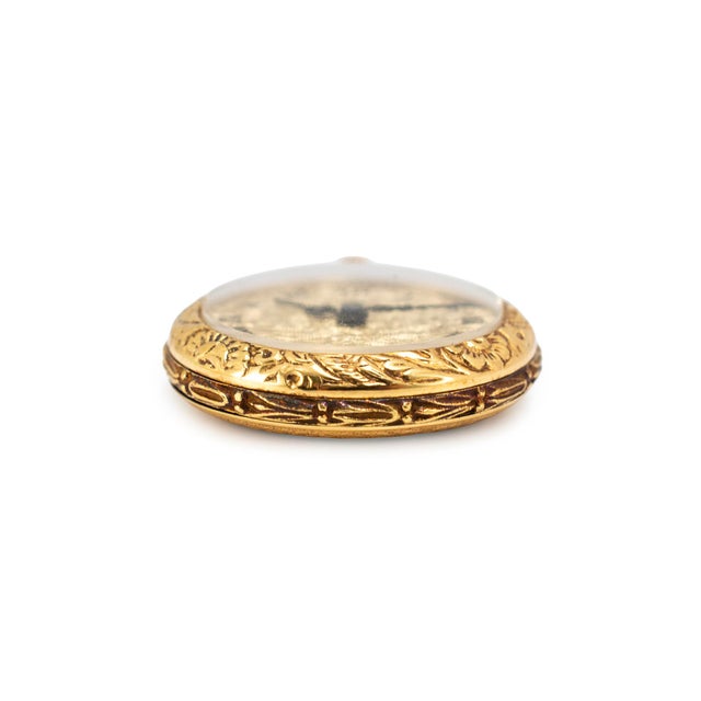 Modern Ladies Art Nouveau Bucherer Lapel 18k Gold Enamel Bow Pin Vintage Pocket Watch For Sale - Image 3 of 11