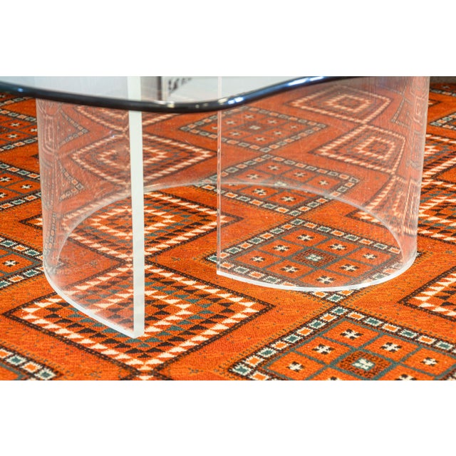 Mid-Century Modern Vintage Vladimir Kagan Style Snail Lucite Glass Mid Century Modern Coffee Table For Sale - Image 3 of 6