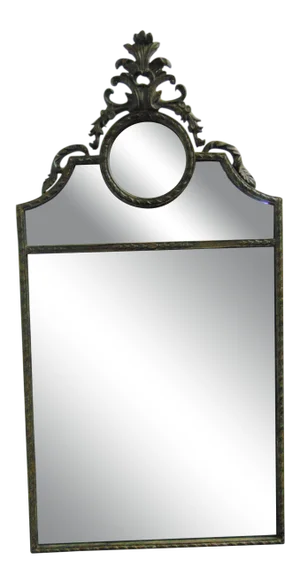 Italian Style 3 Section Silver Gilt Mirror