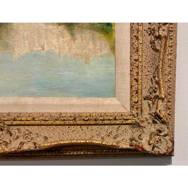 French Vintage French Landscape Painting by Berthe For Sale - Image 3 of 6