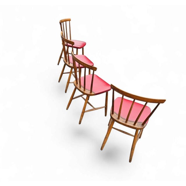 Mid-Century Spindle Chairs, 1960s, Set of 4 For Sale - Image 10 of 14
