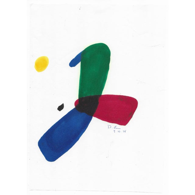 Watercolor on paper by California minimalist abstract painter Dimitri Grachis (1932-2021). Grachis owned the Spatsa...