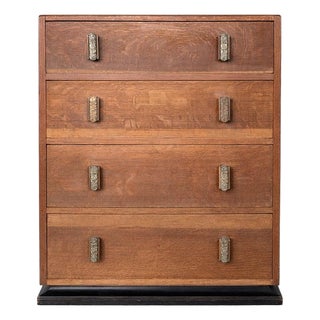 British Art Deco Oak Chest of Drawers from Heals For Sale