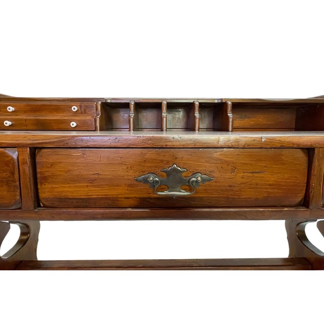 Early 20th Century Victorian Solid Pine Writing Desk With Hutch For Sale - Image 14 of 17