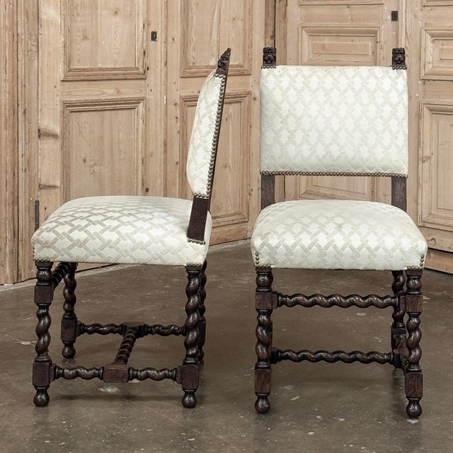 Set of 6 Antique 19th Century Renaissance Revival Oak Dining Chairs For Sale - Image 10 of 18