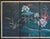 Lovely Chinoiserie Style 4-panel folding painted silk screen "Hummingbirds and Lotus" on charcoal color background....