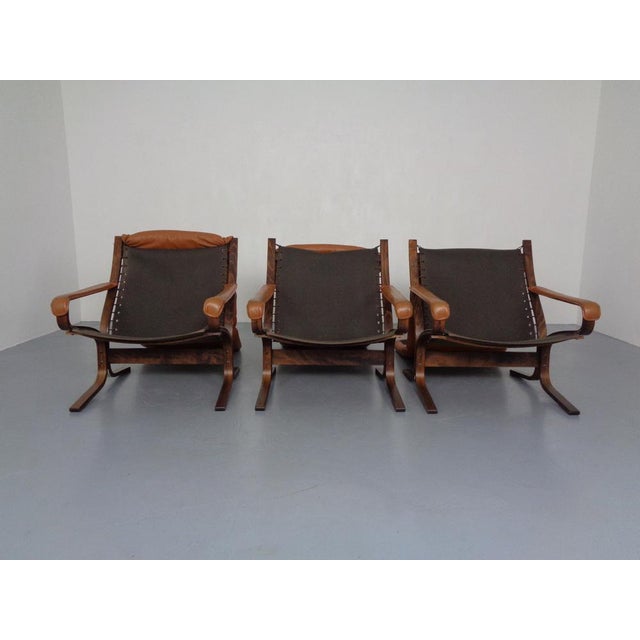 Mid-Century Siesta Table & Leather Chairs by Ingmar Relling for Westnofa, 1960s, Set of 4 For Sale - Image 12 of 18