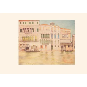 1912 Mortimer Menpes "Palazzi on the Canal", Original Full-Color Print of Venice
