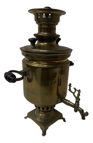 Antique Russian Samovar in Yellow Copper, 1800s