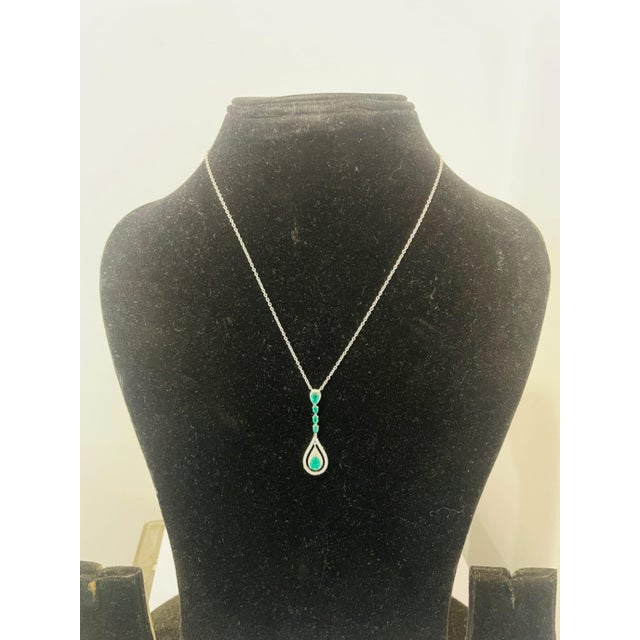 Natural 18k Gold Necklace, 1.31ct Emerald, 0.36ct Diamonds For Sale - Image 14 of 16