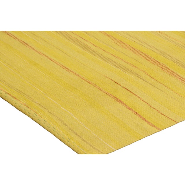 Rug & Kilim’s Oversized Contemporary Kilim in Yellow With Stripes For Sale In New York - Image 6 of 7