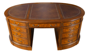 Niagara Furniture Traditional Burled Oval Partners Desk