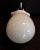Mid-Century Modern Vintage Mid-Century Egg Shaped White Porcelain Mount and Cream-Colored Opaque Glass Umbrella Ceiling Lamp, 1950s For Sale - Image 3 of 6