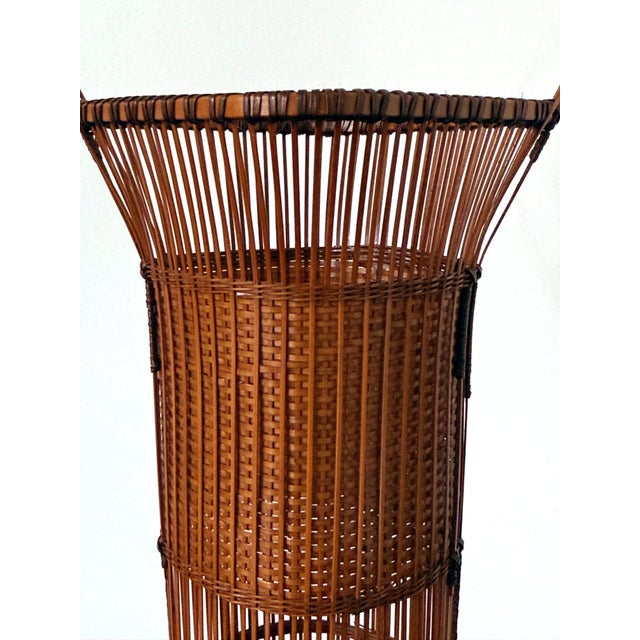 Japanese Woven Bamboo Ikebana Basket by Jin Morigami For Sale - Image 14 of 15