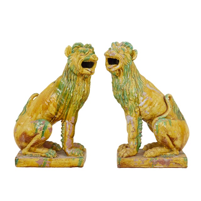 Large Mid 20th Century Indonesian Salt Glazed Decorative Dogs, 1950, Set of 2 For Sale - Image 11 of 11