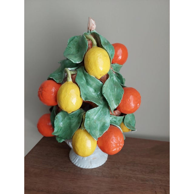 1970s Italian Hand Modeled Orange and Lemon Topiary For Sale - Image 4 of 5