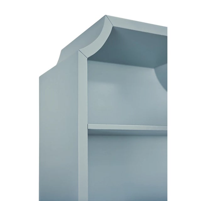 Worlds Away Matthew Izzo Home Claudia Light Blue and Caned Door Etagere For Sale - Image 4 of 9