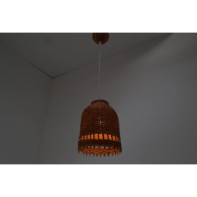 Mid-Century Wicker Pendant Lamp from Uluv, 1960s For Sale - Image 11 of 12