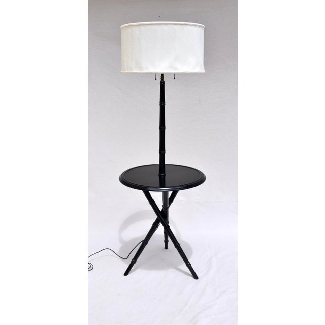 Faux Bamboo Chinoiserie End Table Floor Lamp For Sale In Philadelphia - Image 6 of 6