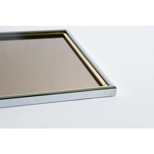 Glass, Brass & Chrome Console Table and Mirror, Italy, 1970s, Set of 2 For Sale - Image 6 of 11