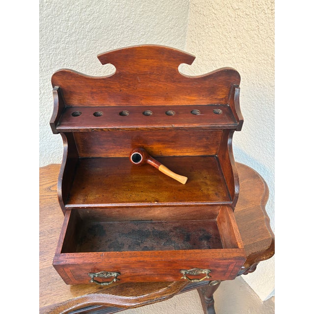 Victorian English Pipe Rack With Drawer, Walnut Wall Shelf, Circa 1865 For Sale - Image 10 of 12