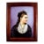 Antique French Hand Painted Porcelain Portrait Plaque of a Lady, Signed E. Yvetot For Sale