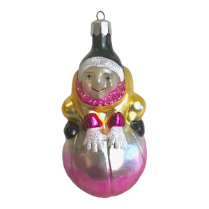 1990s Christopher Radko Xmas Ornament "Roly Poly"