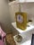 Vintage Gold Woven Square Table Clock 25cm - Handmade Polyurethane Bookshelf Clock For Sale - Image 6 of 10